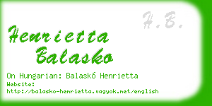 henrietta balasko business card