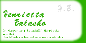 henrietta balasko business card